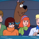 Scooby and the gang in the Mystery Machine.